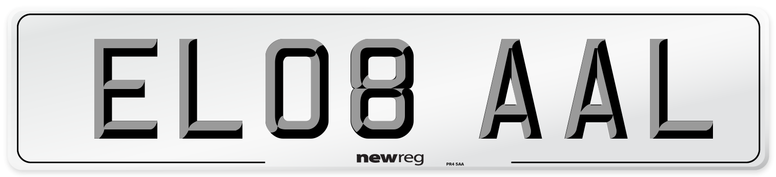 EL08 AAL Number Plate from New Reg